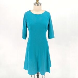 Boden A Line Ponte Knit Dress Teal 14 Business casual preppy classic Work office